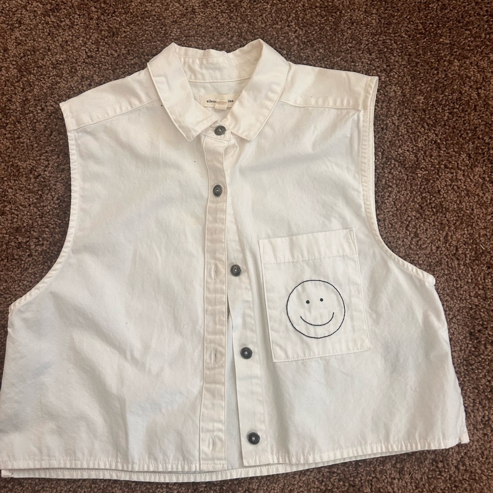 XS hand embroidered crop top